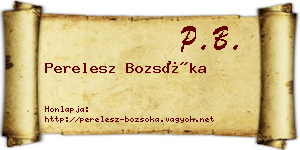 Perelesz Bozsóka névjegykártya